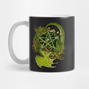 Pentagram Dragon In Green Mug